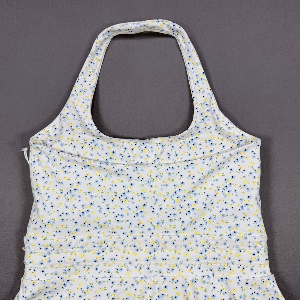 Blogilates Womens L White Floral Recycled Poly Game Set Match Tennis Dress - Picture 6 of 10